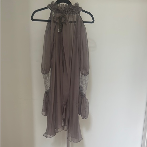 Gracia Dresses & Skirts - Gracia Sheer Long Sleeve Dress in Charcoal